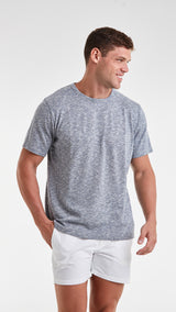 T-SHIRT MAILLE BLEU CLAIR