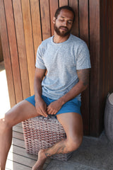 T-SHIRT MAILLE BLEU CLAIR