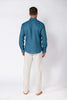 CHEMISE LIN BLEU PETROLE