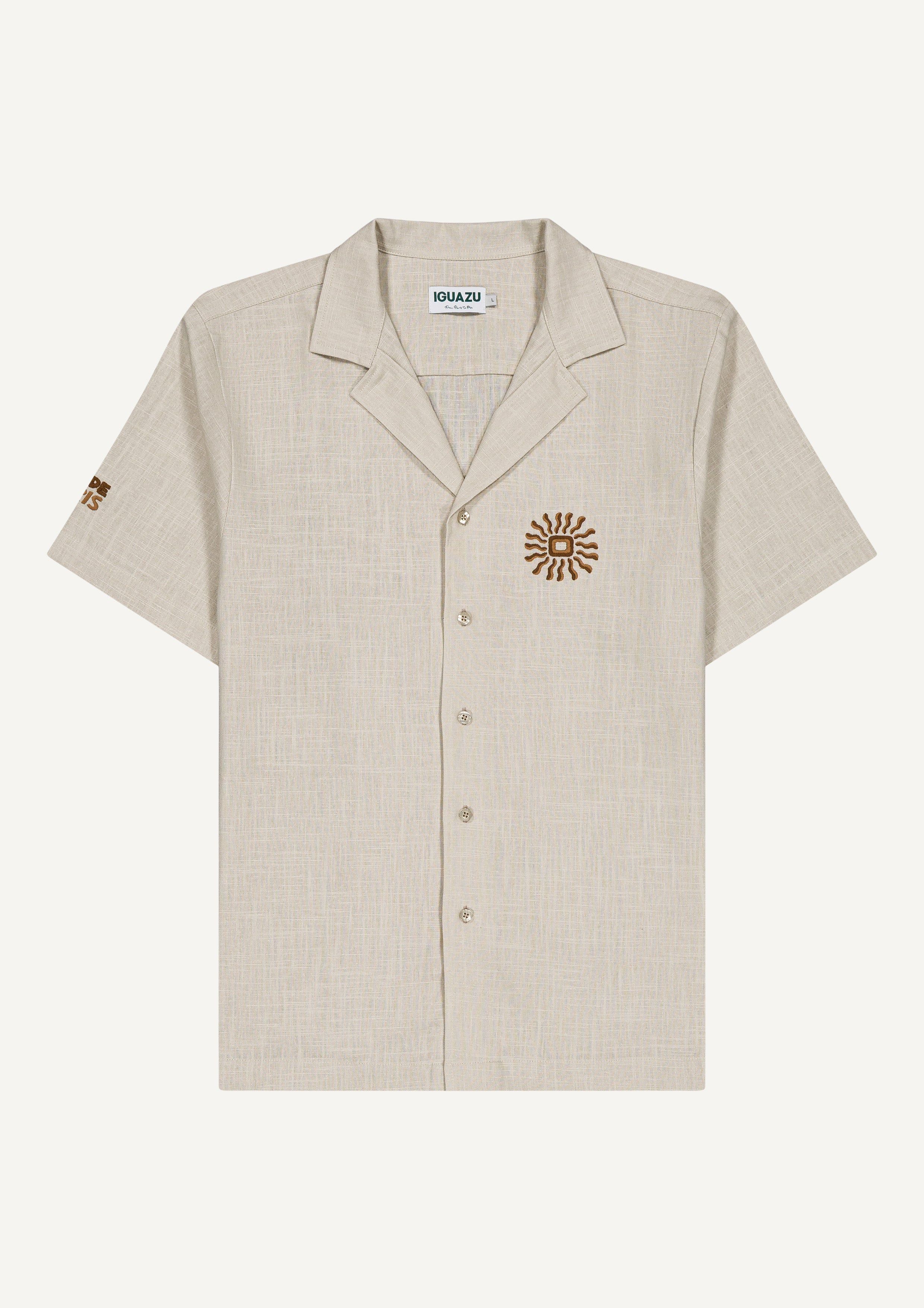 CHEMISETTE LIN - BEIGE BRODÉ