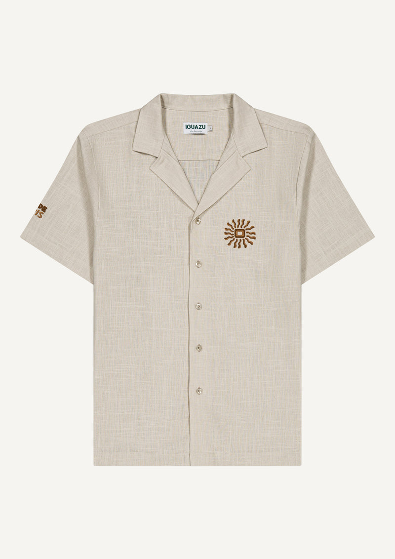 CHEMISETTE LIN - BEIGE BRODÉ