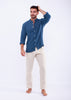 CHEMISE GAZE BLEU MARINE