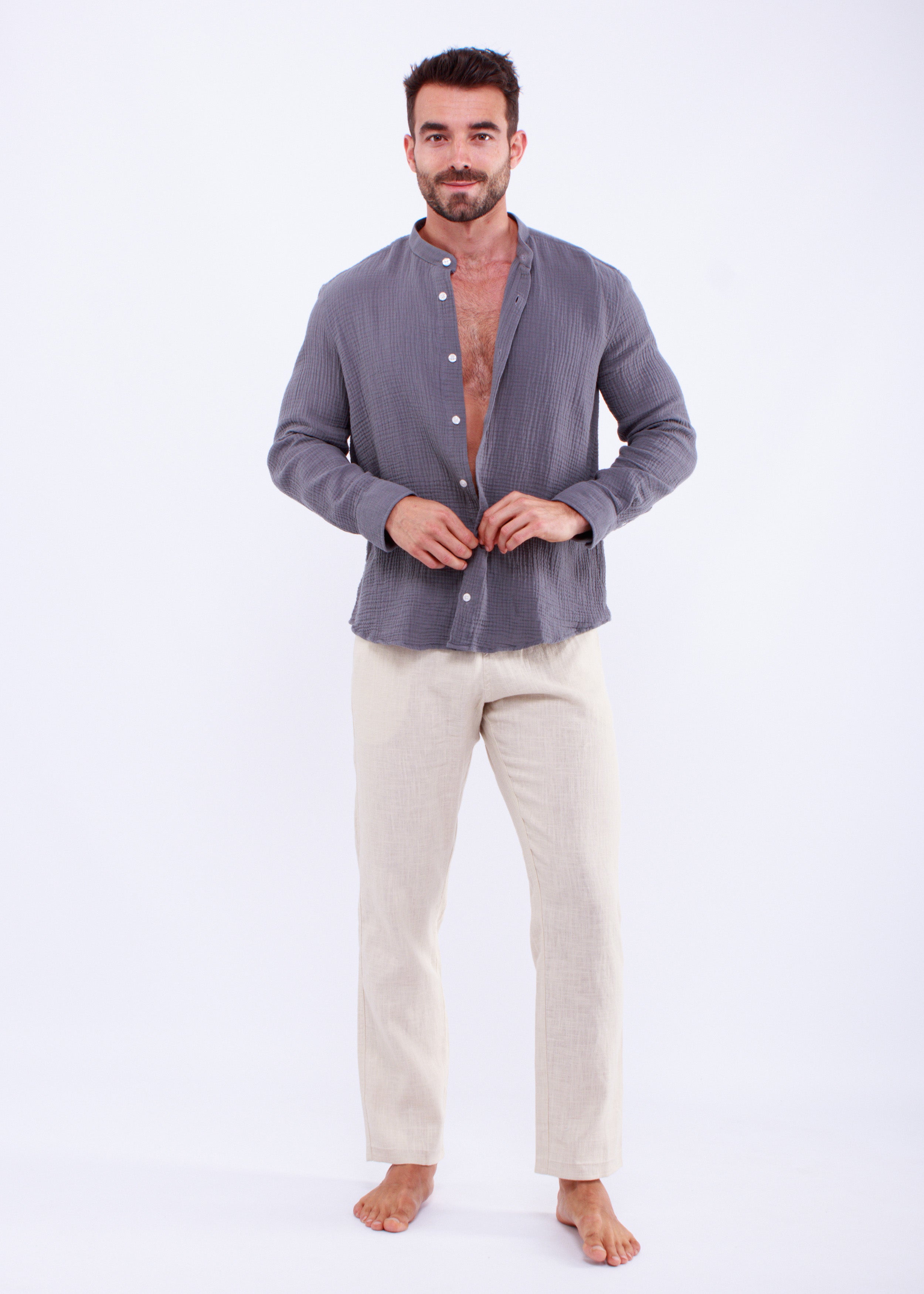 CHEMISE GAZE GRIS