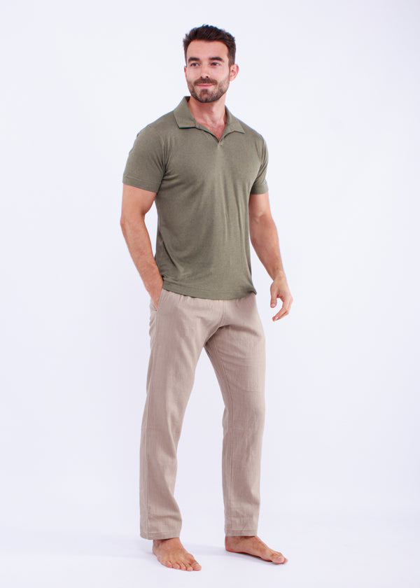 POLO VERT KAKI