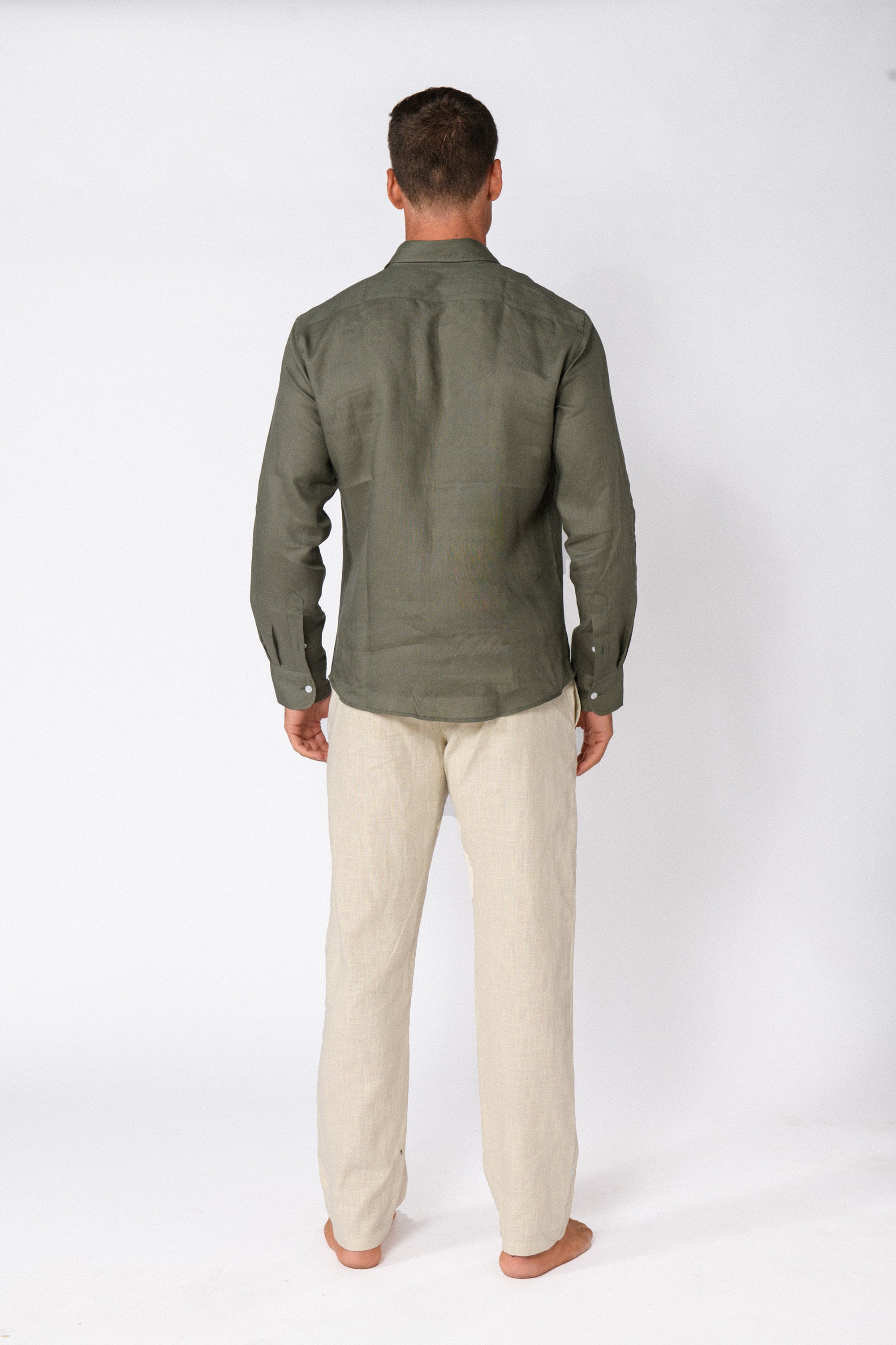CHEMISE LIN KAKI