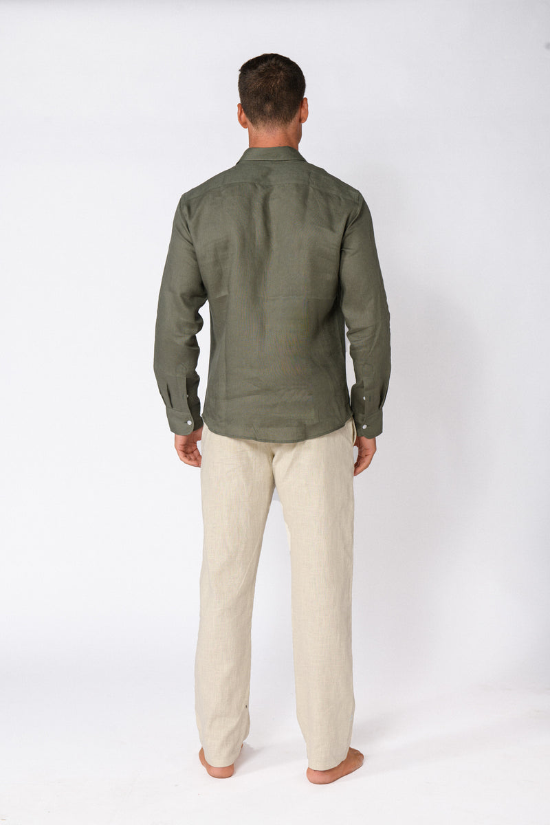 CHEMISE LIN KAKI